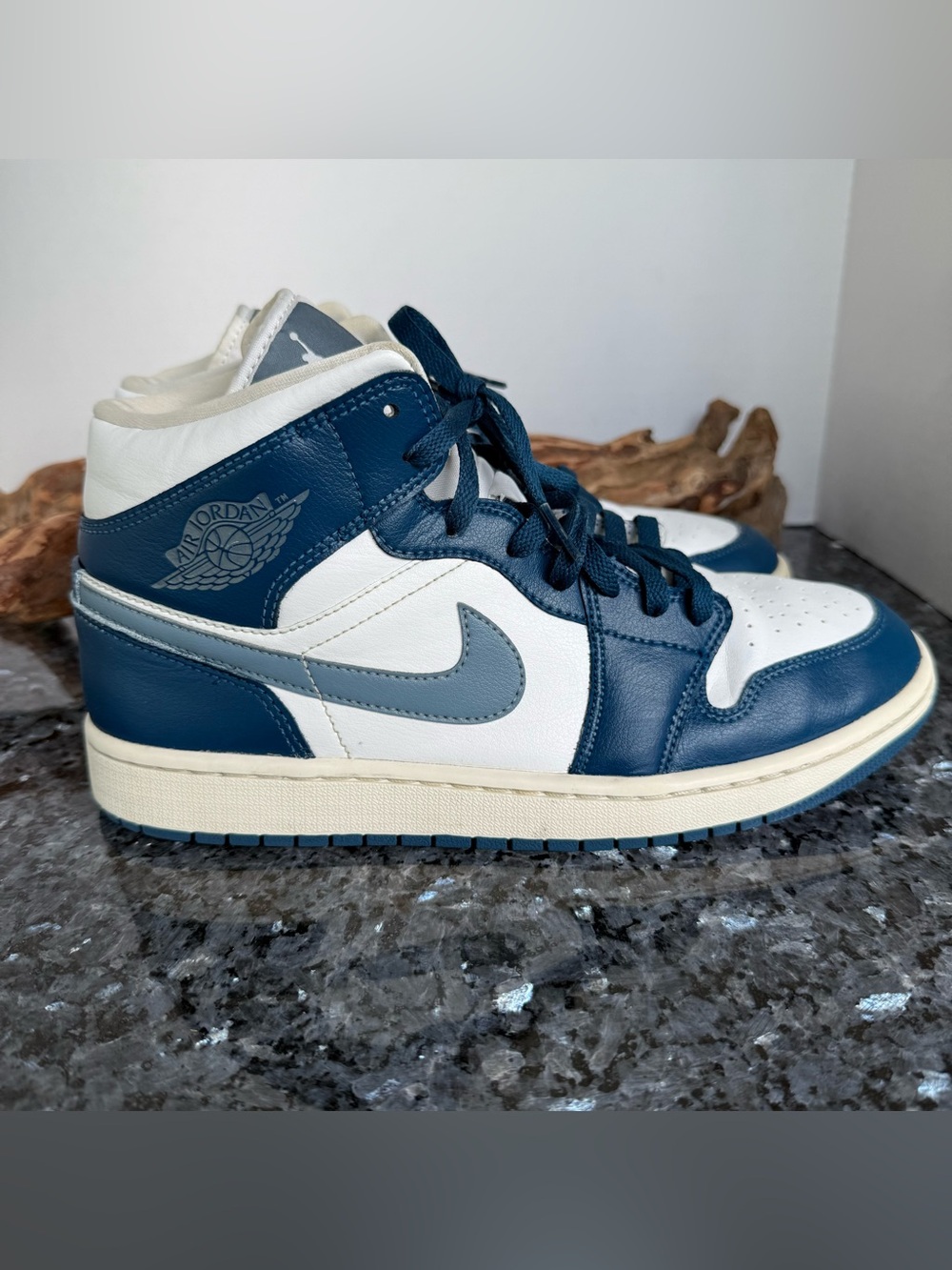 Nike Air Jordan 1 Mid Sneakers, Sky J French Blue White, BQ6472-414 W size 11 - Picture 3 of 12